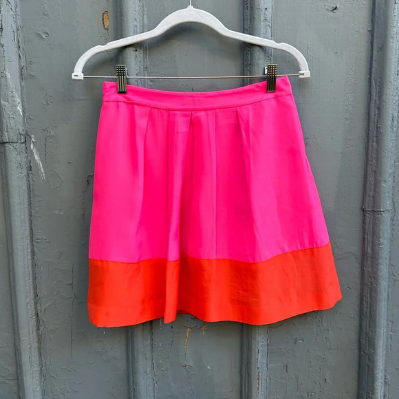 J. Crew Barbie Pink & Red Flare Skirt, size 0 - Picture 3 of 8